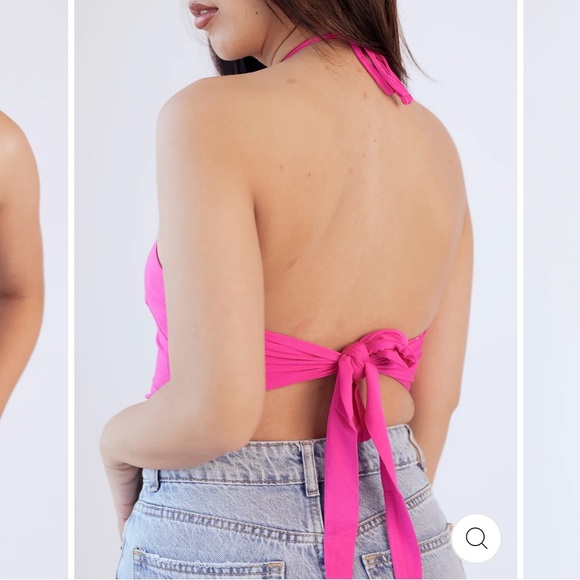 Bandana classy network pink crop top - Picture 2 of 7